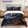 Warriors Resolve Flames Bedding (1 * Duvet Cover + 2 * Pillowcase, Without Core) 2D Flat Christmas Birthday Gift Soft and Comfortable