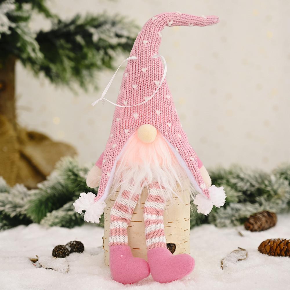 Charming Forest Santa With Lights Hanging Legs Doll For Creative Holiday Decor