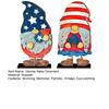 2 Pcs 4th of July Patriotic Gnome Table Decoration Red Blue White American Gnome Freestanding Wooden Sign for Independence Memorial Day Party Decor