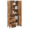 Wall Mounted Highboard Reclaimed Wood Look 69.5 x 34 x 180 cm Particleboard