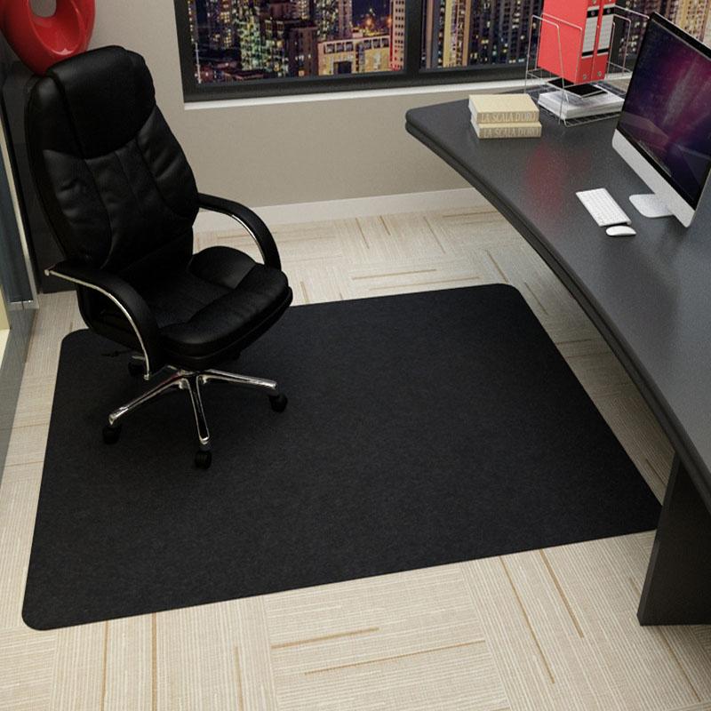 Grote zelfklevende draaistoelmat Antislip Houten Vloerbeschermer Slaapkamer Tapijt Vloerkleden Studeerkamer Computerstoel Vloermat 90x120cm zwart