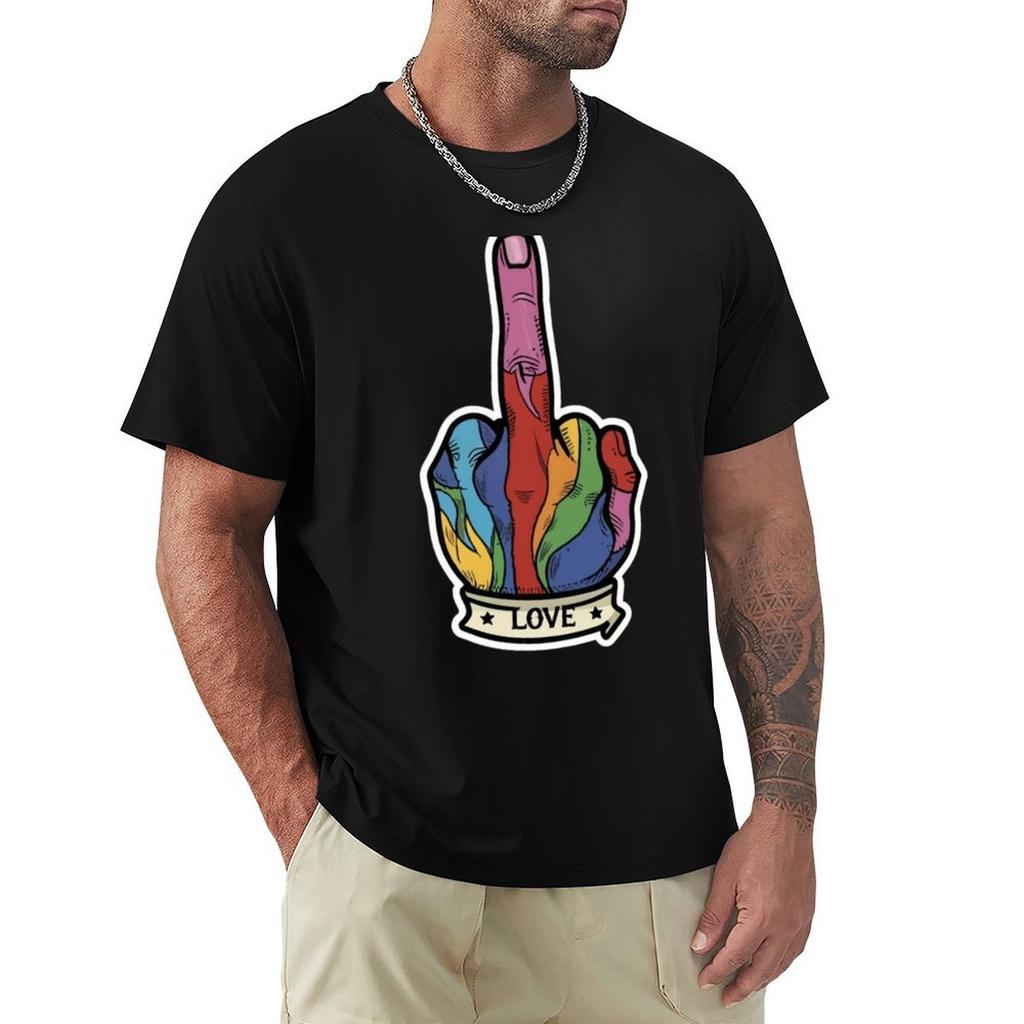 Love Hippie Sabotage Trippy Finger Colorful Humor Popart Pothead Style TShirt Quick Dry Outdoor Sports TShirt