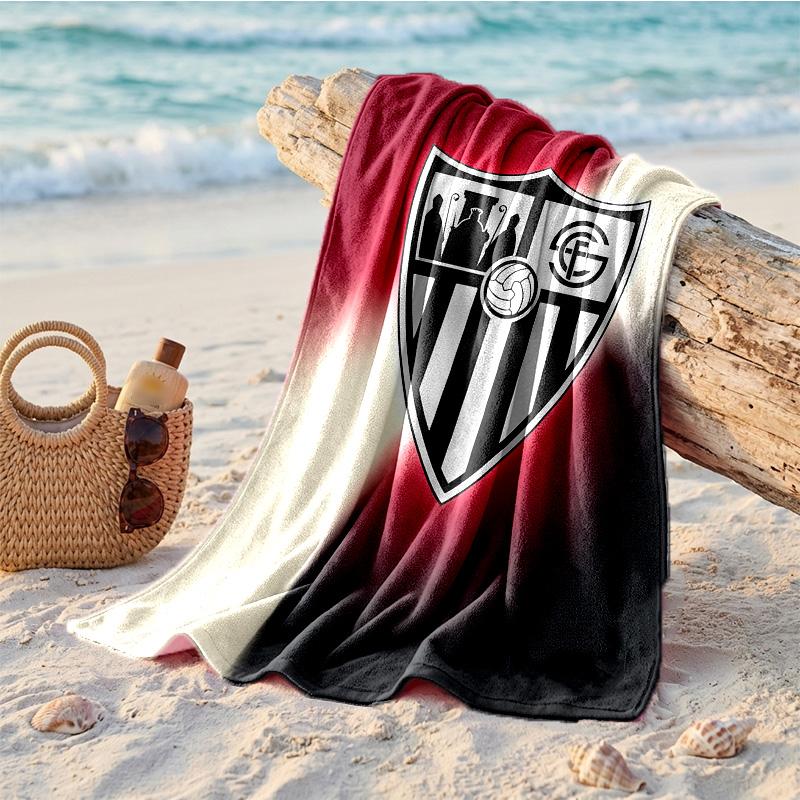 Sevilla FC Nyomtatott Mikroszálas Strandtörölköző Gyorsan Száradó Nedvszívó Nagy Törölköző Strandoláshoz, Úszáshoz, Utazáshoz