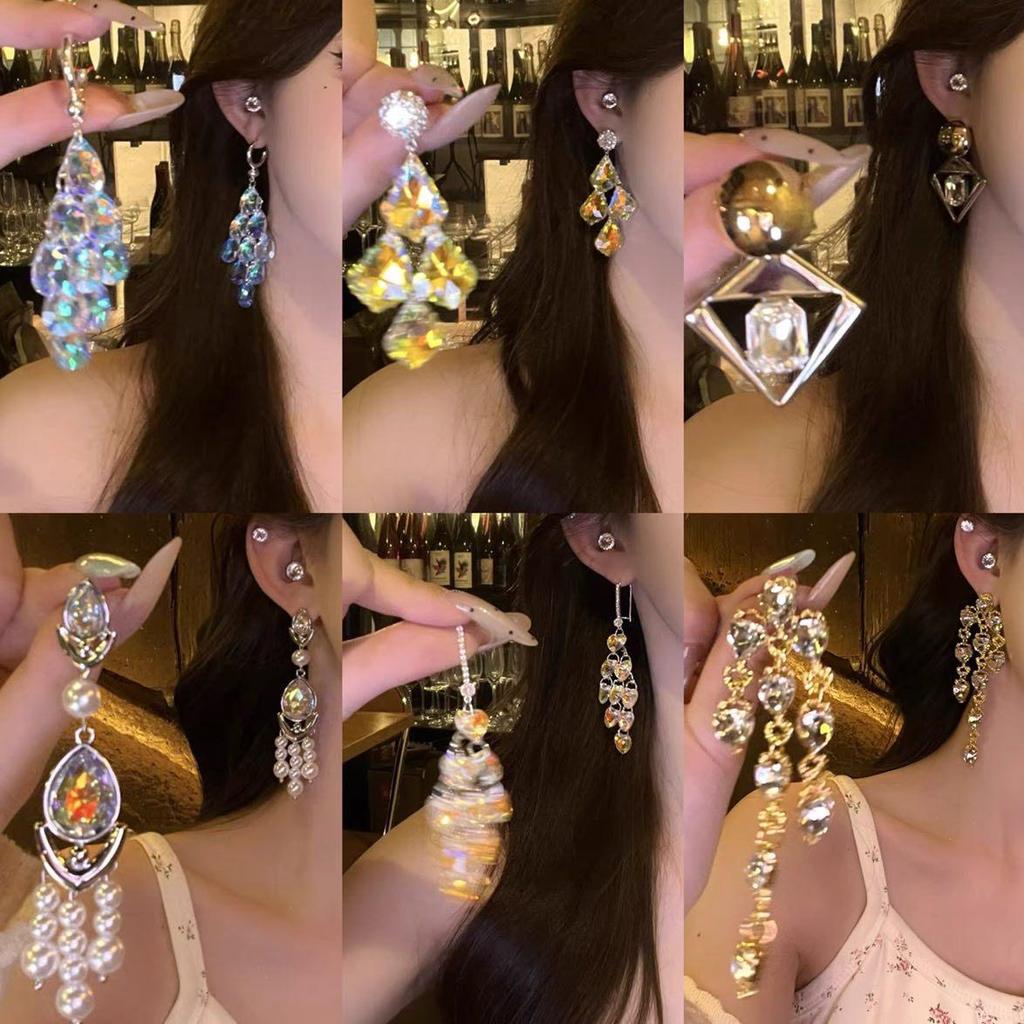 Luxuriöse Kristall-Quastenohrringe: Europäisches & Amerikanisches Design mit Funkelnder Eleganz
