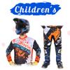Conjunto de equipamento de motocross para crianças Kits de Jersey e Calça Juvenil criança verde Motocicleta preta 3 4 5 6 7 8 9 10 anos Fato de Off-road azul laranja Enduro cross menino menina
