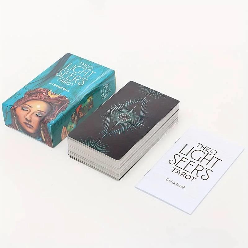 1 Schachtel Tarotkarten „The Light Seer“, 78-Karten-Tarotset in Farbe zum Tarotlesen, Wahrsagen, Wahrsagebrettspielkarten