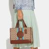 Coach Dempsey 30 Monogram Business Casual Commuter Color-Block Leather Tote Bag Women Tote C5794-IMT1O