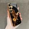 2D Golden Eagle Spread Wings Pattern Mobile Phone Case for Samsung S26 S25 S24 S23 S22 S21 S20 A56 Gold Glass Protective Cover