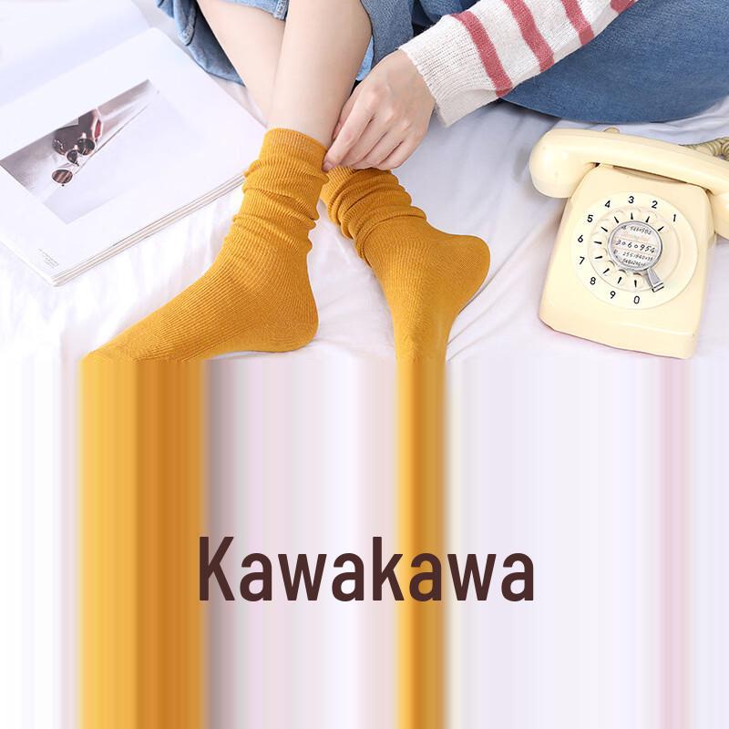 Langsha Women s Japanese Style Stacked Cotton Socks (6 Pairs)
