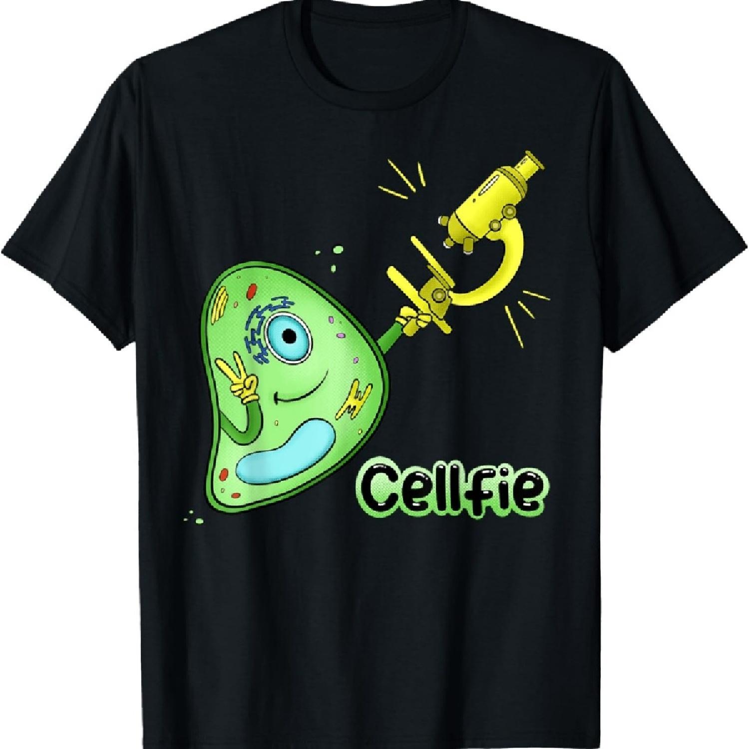 

Biology Cell & Microscope Selfie Pun T-Shirt S