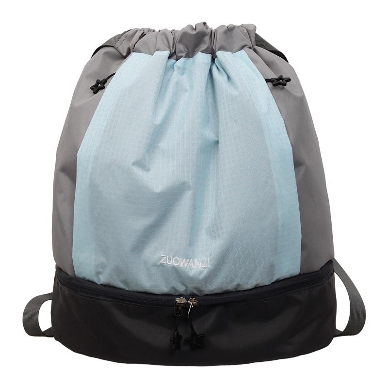 Schoolbag Portable swimming bag Large capacity wet and dry separation sports fitness bag Plaid backpack Beach bag Wash bag