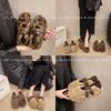 Thick-soled Heightening Mao Mao Shoes Women Wear Mao Mao Slippers 2025 New Winter Fashion Two Wear One Pedal Doudou Shoes