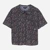 Women Flower Pattern Round Collar Blouse T264mbl292w