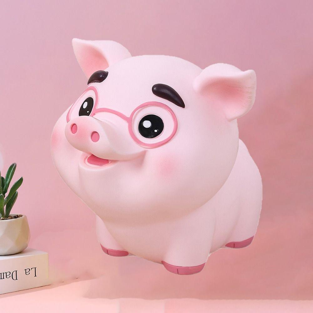Pușculiță de porc anti-cădere Ornamente de porc drăguț Rezervor de depozitare de capacitate mare Decor pentru casă