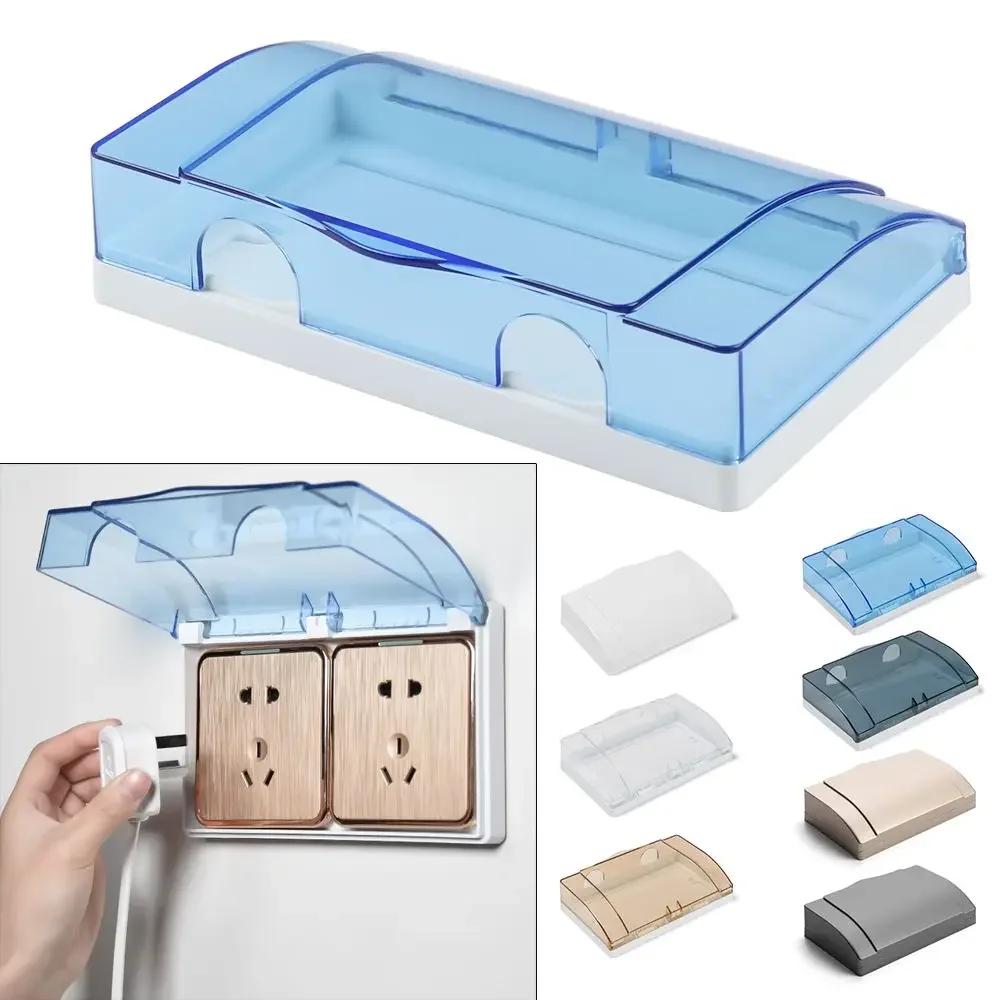 New Plastic Switch Protection Box Transparent Double Sockets Socket Protector 86 type Power Outlet Electric Plug Cover