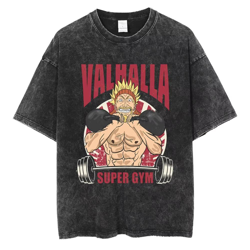 Vinland Saga Manga T Shirt For Men Women Tshirt Washed Cotton Tshirt Clothing Summer Short Sleeve Oneck Tees Streetwear Top