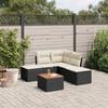 VidaXL Garden Lounge Set 6 Pcs with Cushions Black Wicker 3223669