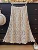 Luxury Sequin Hollow Knit Midi Skirt - Women's High-Waisted A-Line for Spring 2026