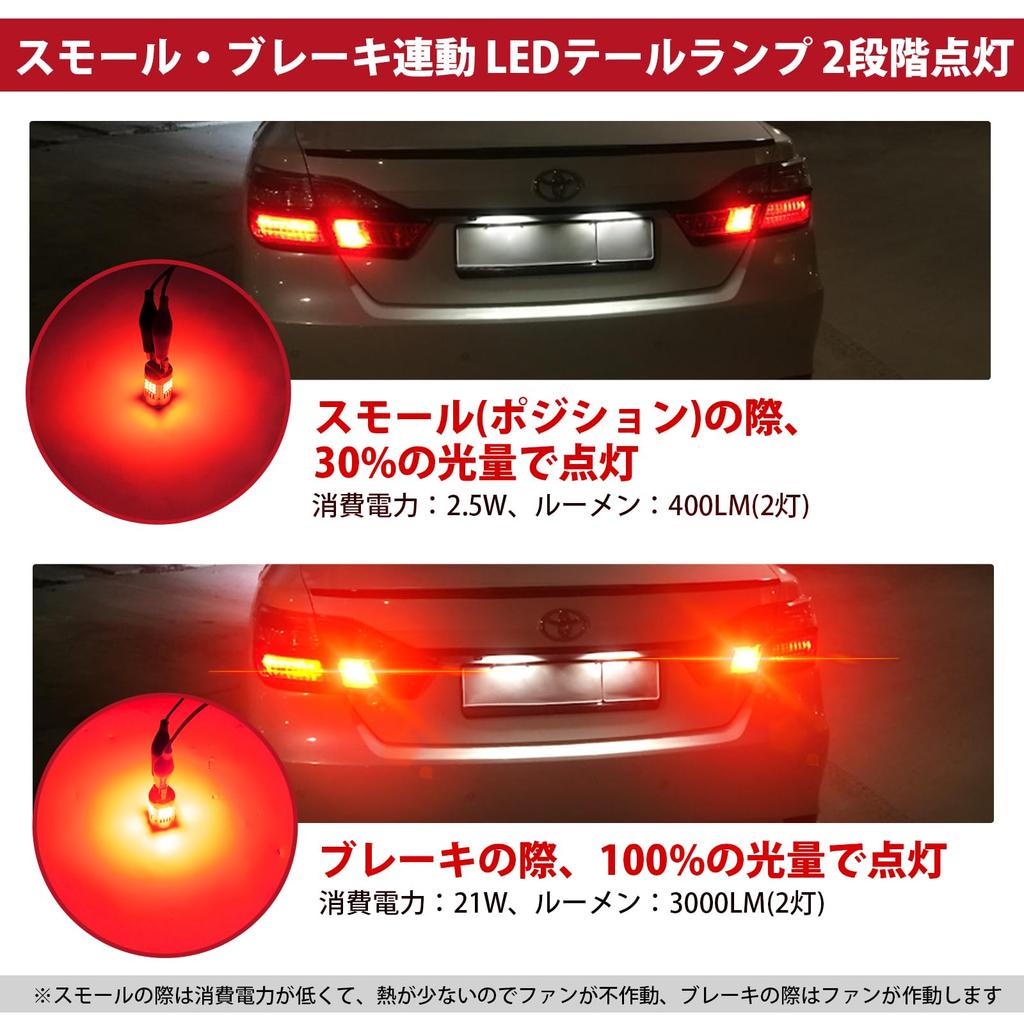 OPPLIGHT T20 Double LED Brake Lamp, Red, Compatible with Vehicle Inspections, Small Interlocking, T20,