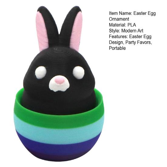 Ornament Ou Iepuraș de Paște Figurină Ou Colorată Imprimată 3D Breloc Jucărie Clicker pentru Deget Iepuraș Ornament Decorațiune de Sărbătoare Cadouri pentru Petrecere