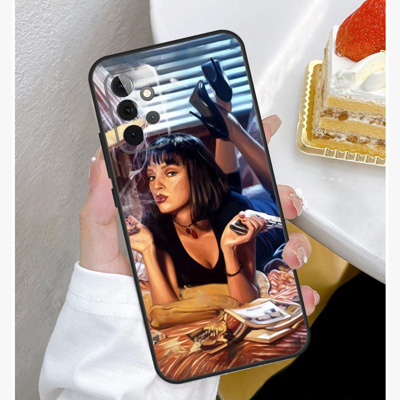 Mia Pulp Fiction Case For Samsung Galaxy A55 A35 A15 A14 A34 A54 A73 A53 A33 A23 A13 A12 A32 A52 A51 Cover