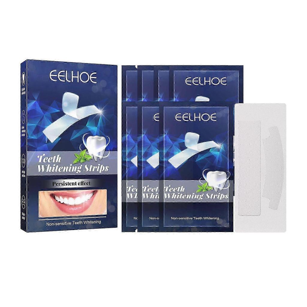 7Pcs Teeth Whitening Strips for Sensitive Teeth, Teeth Whitener, Peroxide Free, Deep Stains Removal, Enamel Safe Non-Slip Dry Strip Technology for Whi