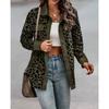 Women S Corduroy Leopard Print Button Long Sleeve Jacket
