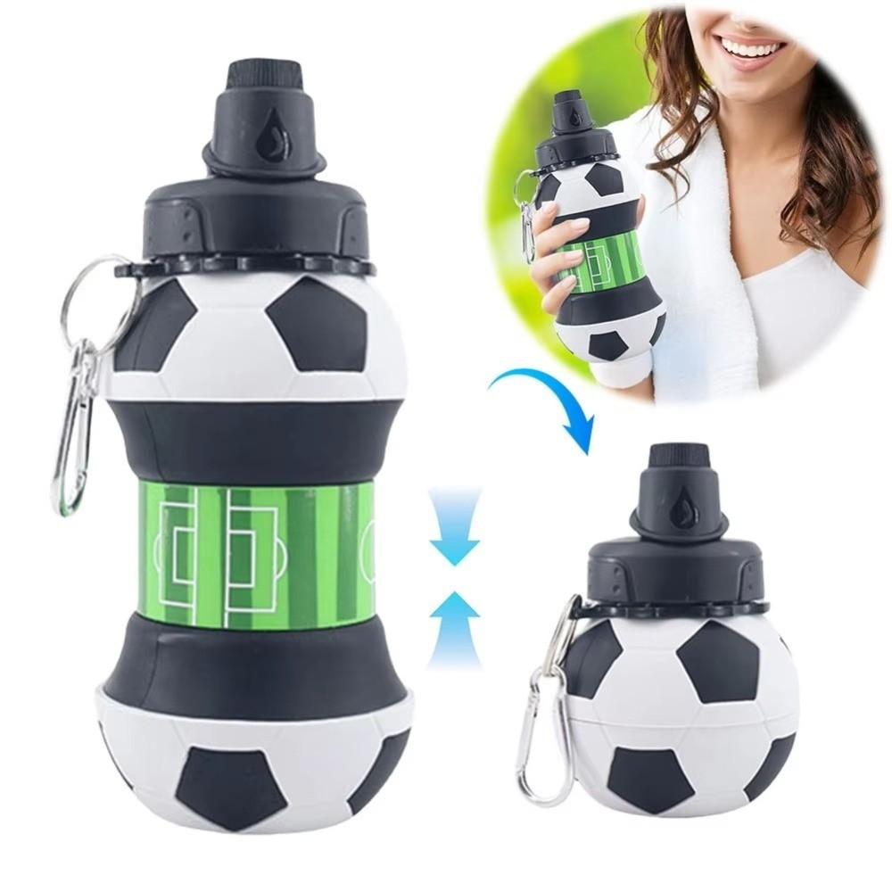 Climbing Buckle Silicone Collapsible Water Bottle 550ml Capacity Portable Water Cup  Picnic