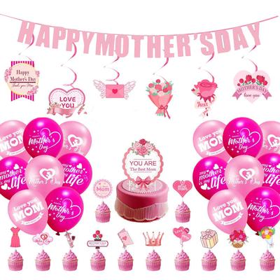 Mother'S Day Party Decoration Flag Balloon Plug Set Happy Mother'S Day Arrangement