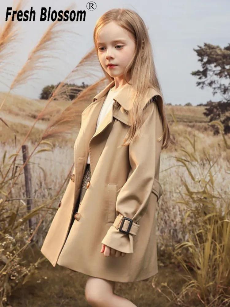 Mädchenjacken, Windbreaker-Oberteile für Kinder, mittellange Windbreaker-Jacken für kleine Mädchen