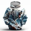 Funny 3D Tiger Print Men's Hoodies Autumn Casual Sweatshirts Fashion Animal Pattern Oversized Hooded Shirt Street Trend Clothing