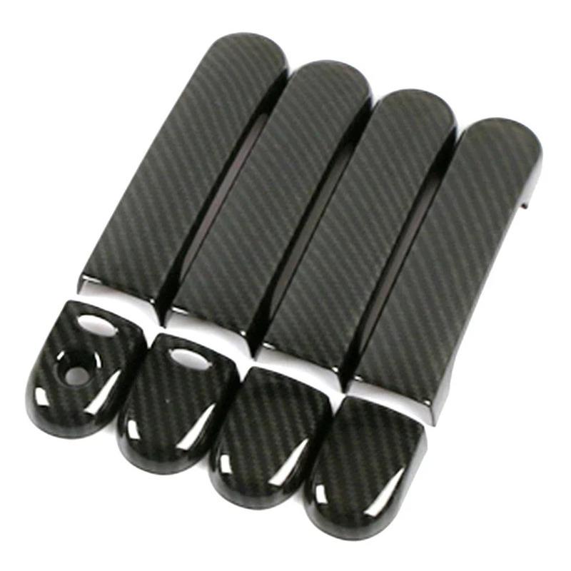 Car Door Handle Bowl Bezel Cover Trim Carbon Fiber ABS Sticker For Nissan March Micra Grand Livina Note Versa Tiida Latio Cube