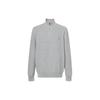 Polo Logo Embroidered Half-Zip High Neck Long Sleeve Knit Sweater Men Sweater Gray 710932304-002