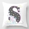 Cute Cartoon Alphabet Print Dolphin Star Pillowcase Sofa Cushion Bedside Backrest Pillow Case Baby Room Pillow Covers Decorative