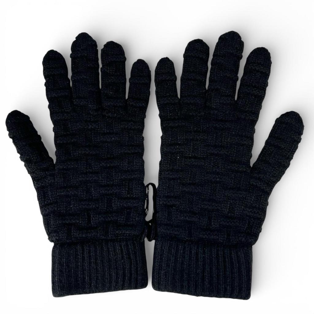 Excellent HERMES gloves H pattern knitting black cashmere mens M Used