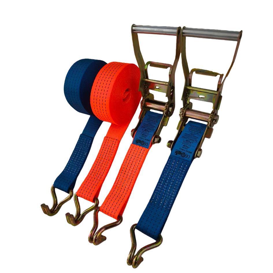 2" (5 Cm) Polyester Ratchet Tie-Down Strap with Thickened Tensioner