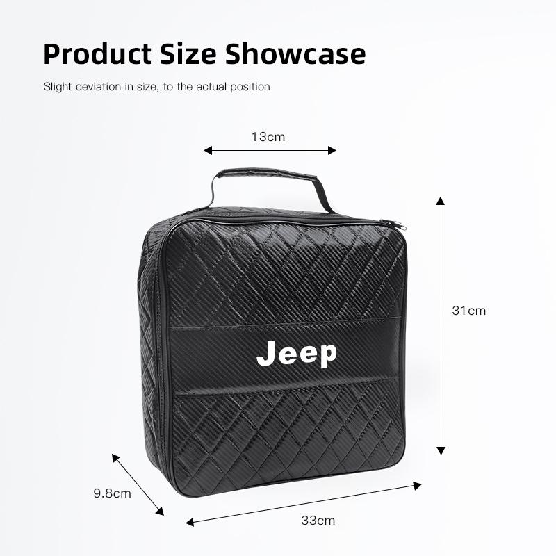 Car Storage Box Charging Gun Leather Bag Accessories For Jeep Grand Cherokee Wrangler JK Gladiator Compass Renegade Wagoneer AMU1