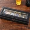 Watch Case Waterproof PU Leather Watch Holder Organizer for Men with 6 Slots Watch Display Box Travel Case Father's Day Gifts