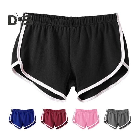 Damen-Sportshorts, elastische Taille, Yoga-Mini-Shorts, einfarbig, superkurze Hosen, leichte Strandhosen, sportliche Shorts