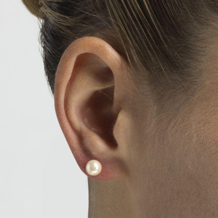 Boucles d'oreilles - Luxenter - Geel - Argent 925 - Perle rose - Plaqué rhodium