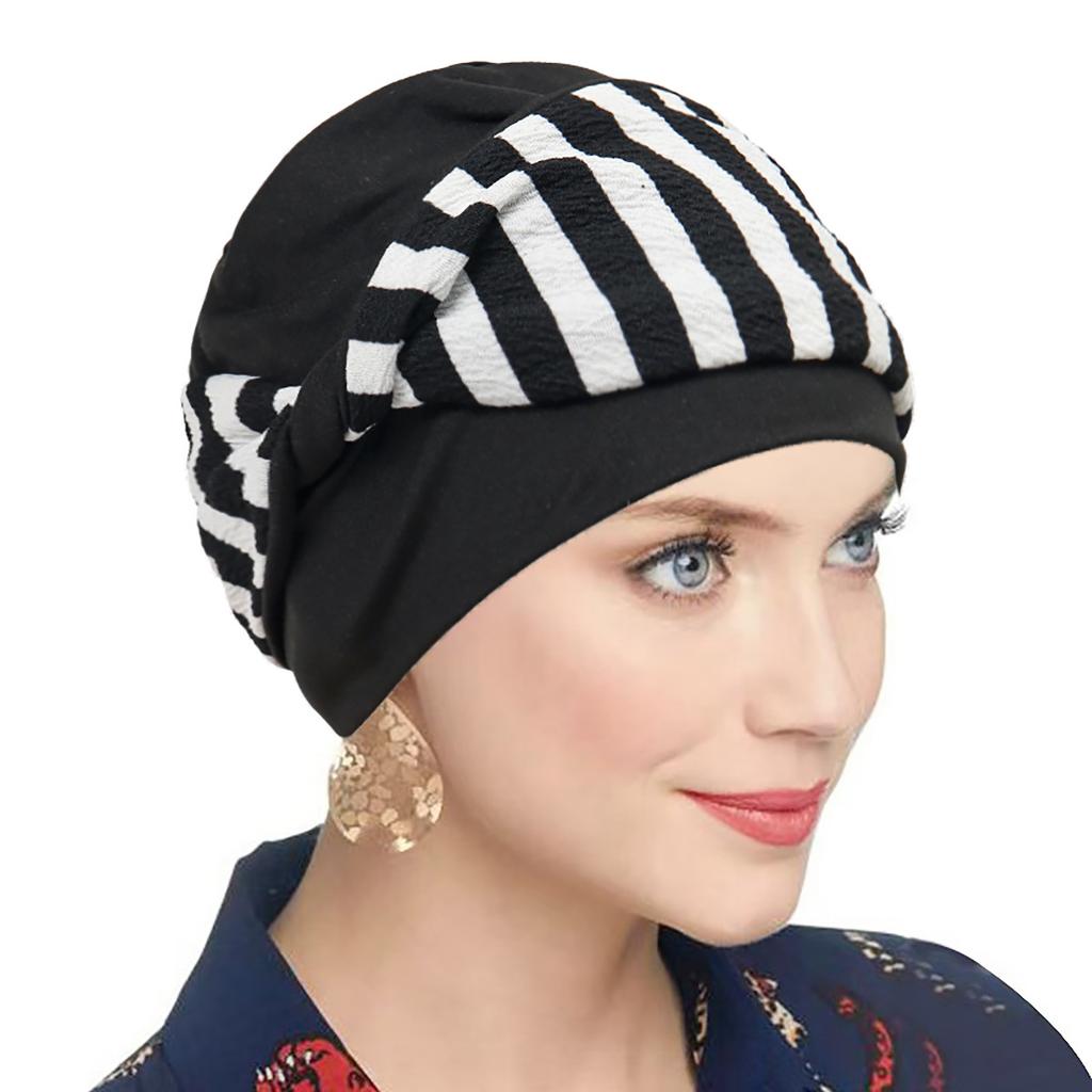 Women's Printed Turban Hat, Knotted Headwrap for Daily Use