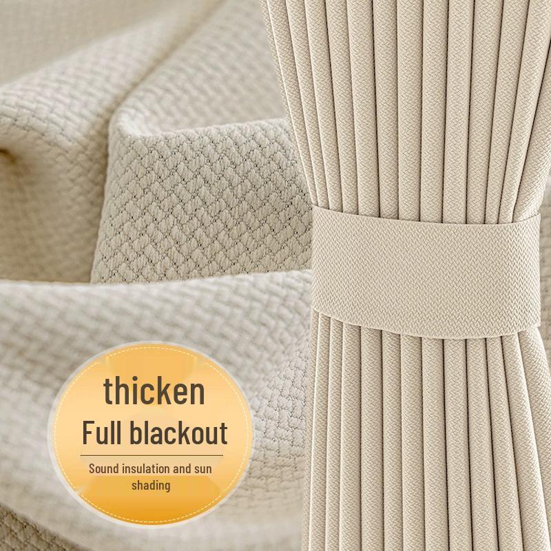 Modern Full Blackout Matcha Green Cotton Linen Curtains for Bedroom, Balcony, and Living Room