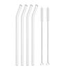 4-8Pcs Reusable Glass Straw Set High Borosilicate Smoothie Cocktails Straw Healthy Eco Friendly Drinking Straw with Clear Brush