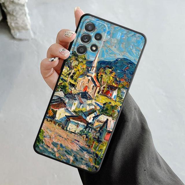 Case For Samsung Galaxy A14 A73 A53 A71 A51 A31 A33 A22 A12 A21s A13 A32 A52s A72 A52 A23 Eiffel Tower Art Of Painting Scenery