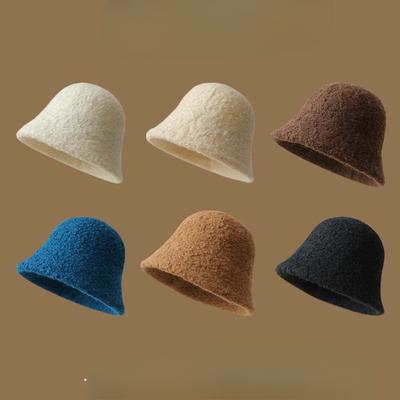 Senior Desk Lamp Hat Girl Temperament Simple and Elegant Color Basin Hat Winter Warmth Without Makeup Covers Face Bucket Hat Fisherman Hat