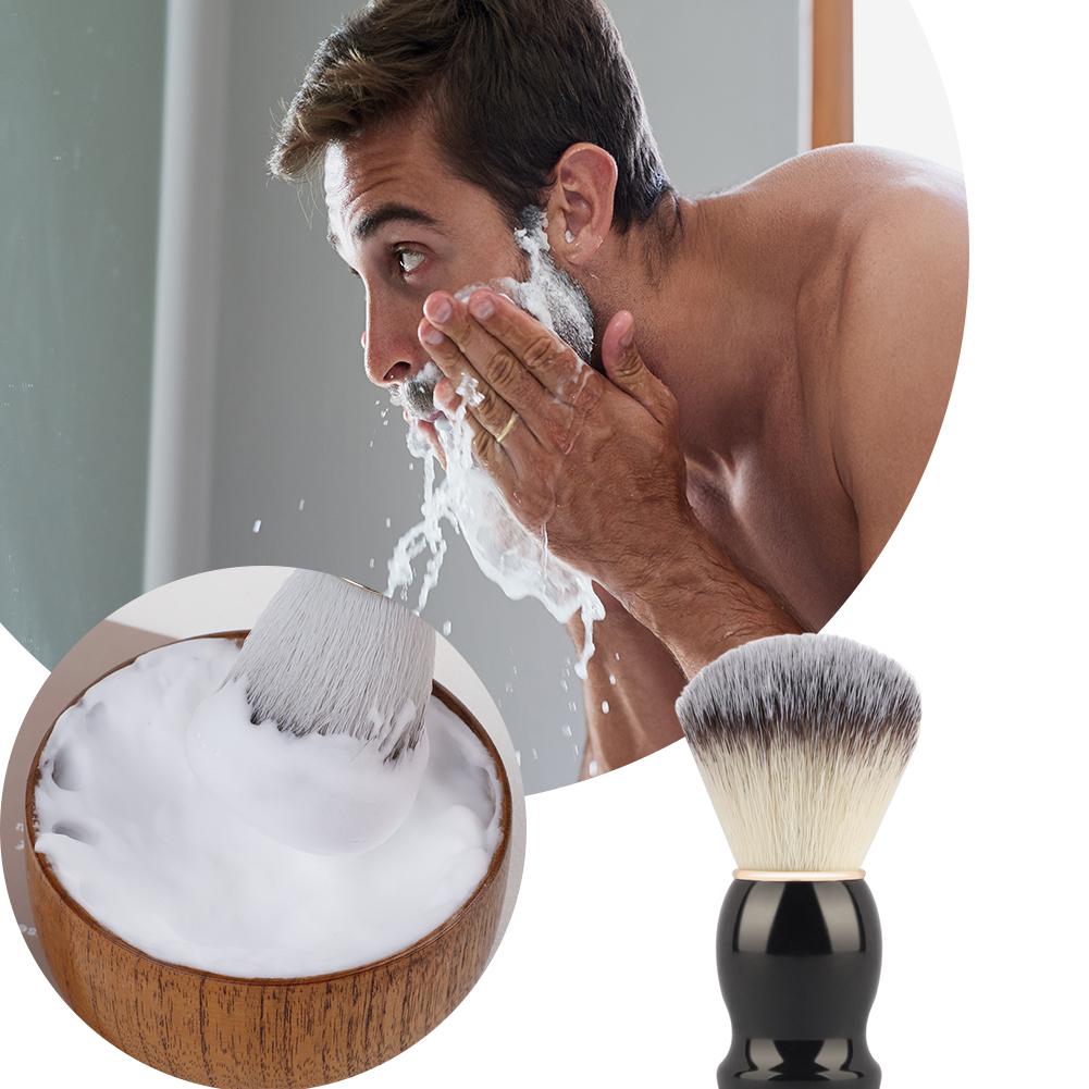 Men Shaving Brush Facial Razor Brush Ergonomic Handle Face Cleaning Brush for Father Boyfriend Husband