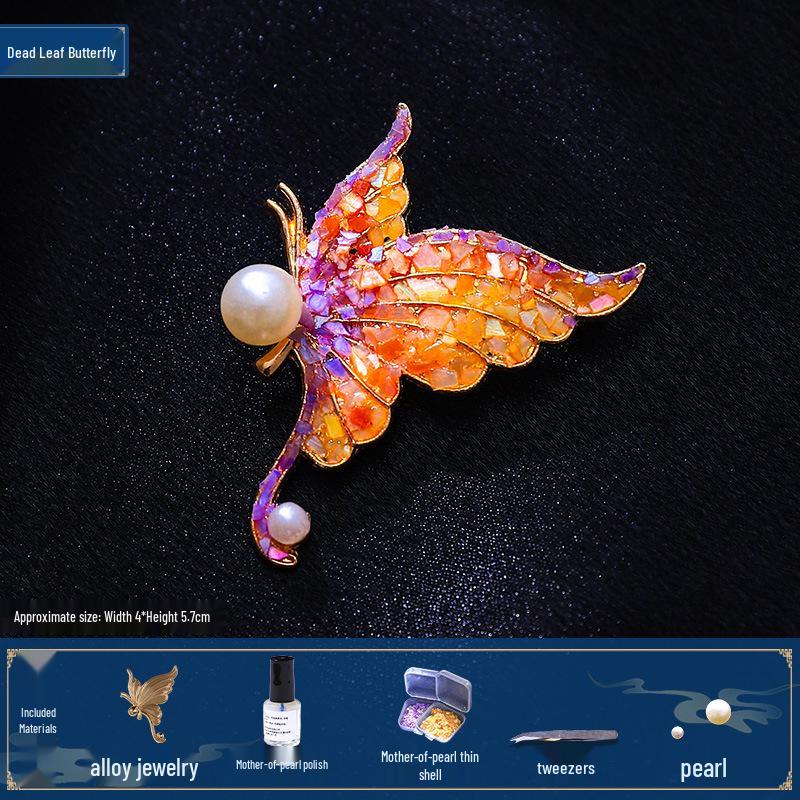 Mother-of-Pearl Hairpin Craft Kit: Brooch & Hairpin Shell Fragments - Perfect Mother’s Day Gift