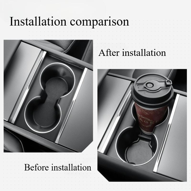 For Tesla Model Y Juniper/Launch 2025 Center Console Water Cup Pad Anti-slip Pad Rear Row Cup Holder Pad Interior Accessories