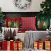 Christmas Pillow Covers 18x18 Inch Christmas Tree Decorative Red Throw Pillows Winter Christmas Decor for Home Couch Sofa Bed