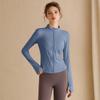 Sunscreen Clothes Skinny Yoga Clothes Women's Running Quick-Drying Clothes Long Sleeves Waist Cycling Sports Jacket Fitness Clothing Top